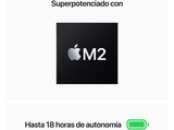 Apple MacBook Air (2022), 13,6 Retina, Chip M2 de Apple, GPU 10 Núcleos, 8 GB, 512 GB SSD, macOS, Teclado Magic Keyboard Touch ID, Plata