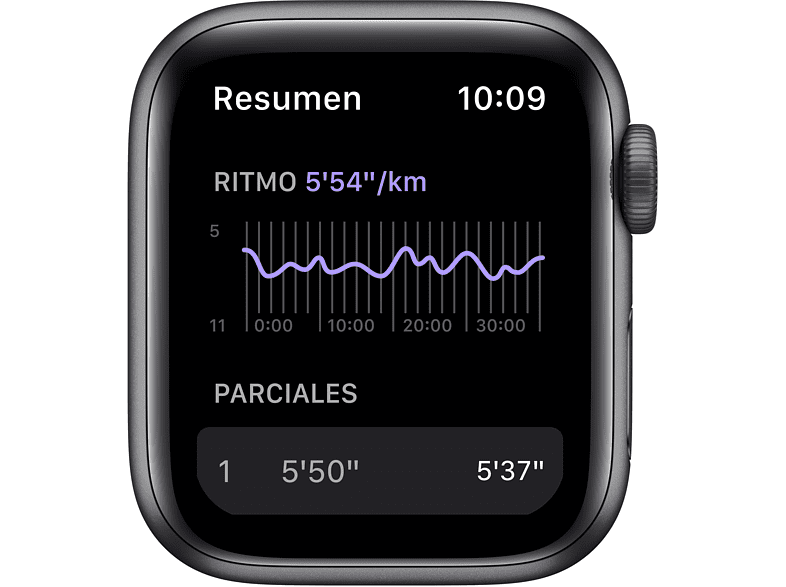 Apple Watch Nike SE (2021), GPS, 40 mm, Caja de aluminio en gris espacial, Correa Nike Sport antracita/negro