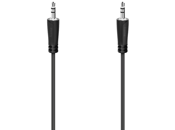 Cable audio - Hama 205116, 2x Jack 3.5 mm, 5 m, Negro