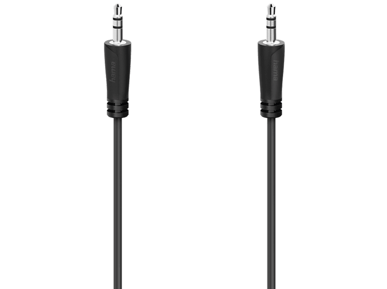 Cable audio - Hama 205116, 2x Jack 3.5 mm, 5 m, Negro