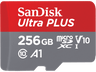 Tarjeta Micro SDXC - SanDisk Ultra PLUS, 256 GB, 160 MB/s, UHS-I, V10, A1, C10, Adaptador SD, Multicolor