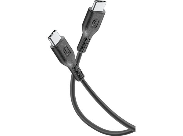 Cable USB - CellularLine 5A, USB - C, 1'2 m, Negro