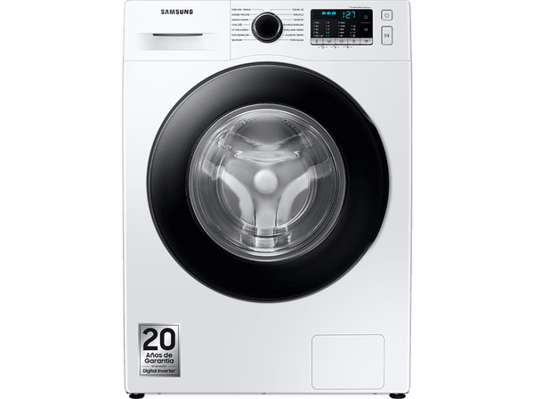 Lavadora carga frontal - Samsung BESPOKE WW11BGA046AE, 11 kg, 14 programas, 1400rpm, EcoBubble, Blanco