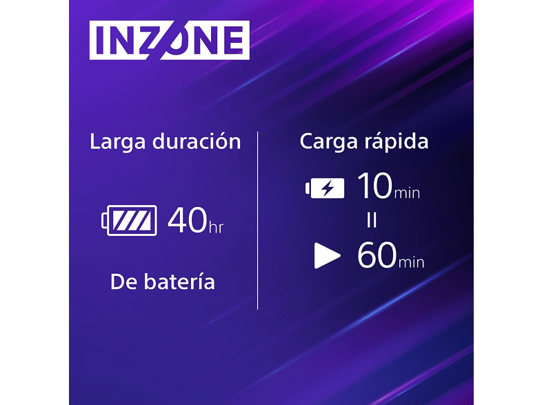Auriculares gaming - Sony INZONE H7 + Tarjeta PlayStation 20€, Inalámbricos, 2.4 GHz, Sonido espacial 360, 40 horas, Micrófono alta calidad, PC / PS5