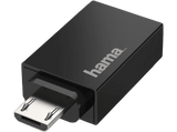 Adaptador USB - Hama 00200307, OTG, Micro-USB Plug, USB Socket, USB 2.0, 480 Mbit/s, Negro