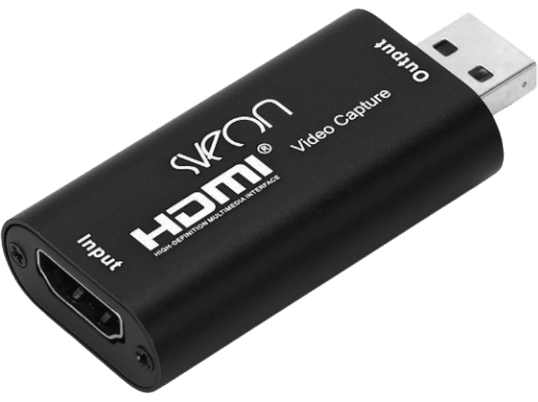 Capturadora de vídeo - Sveon STV60, USB 2.0 de Vídeo/Audio HDMI 4K, Plug and Play, Negro