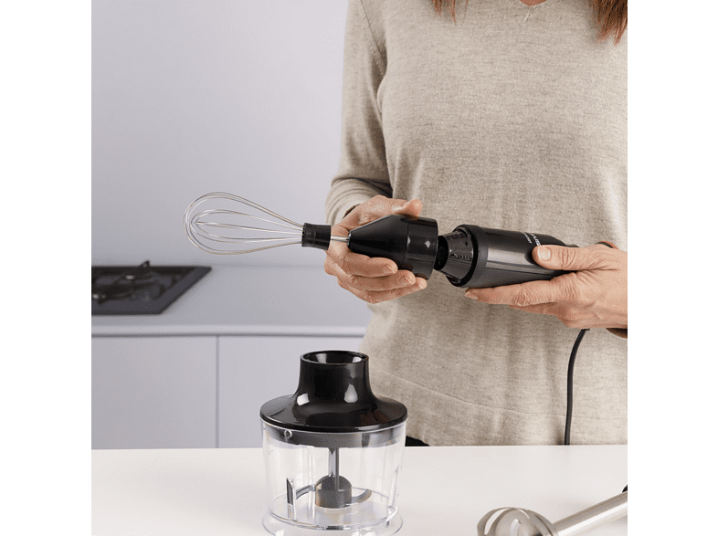 Batidora de mano - Taurus Bapi 1200 Rocket Plus , 1200W, Pica hielo, Cuchillas de acero inoxidable, 20 velocidades, Turbo, libre BPA, Negro