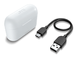 Auriculares True Wireless - JVC HA-A3T-W-U, De botón, BT 5.1, IPX4, Hasta 22 horas, Blanco + Estuche de carga