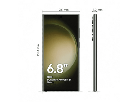Móvil - Samsung Galaxy S23 Ultra 5G, Botanic Green, 256GB, 8GB RAM, 6.8