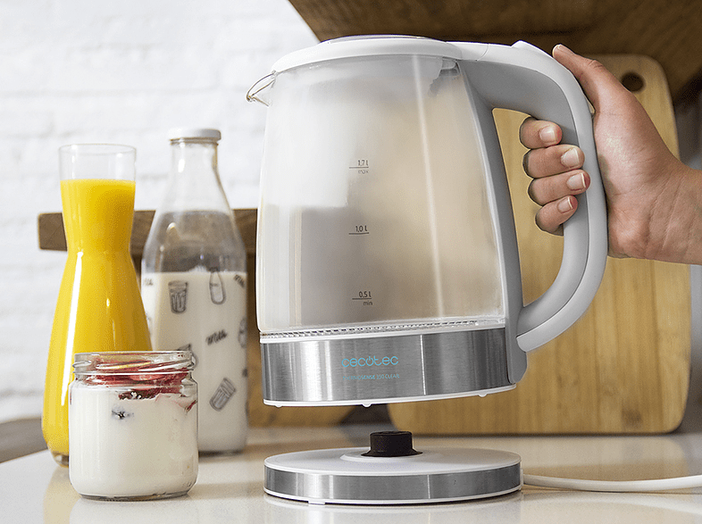 Hervidor - Cecotec Thermosense 350, 2200 W, 1.7 L, Vidrio de Borosilicato, Filtro Antical