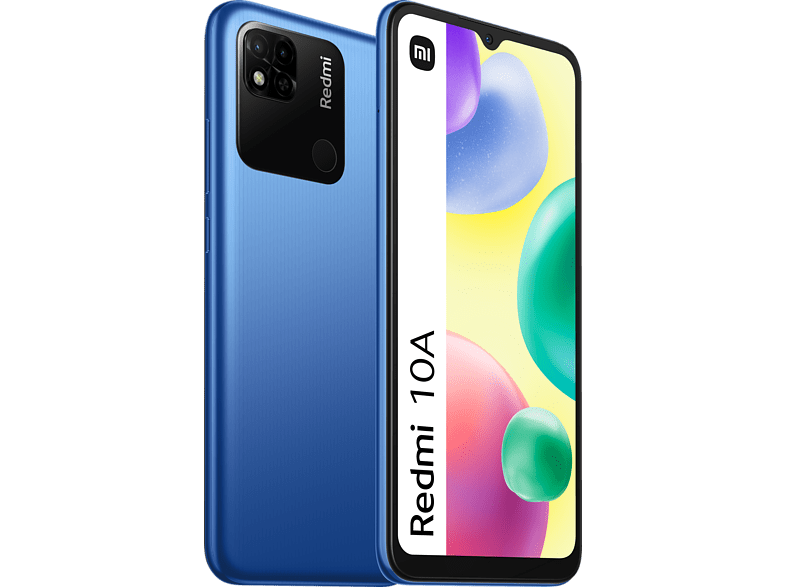 Móvil - Xiaomi Redmi 10A, Azul, 128 GB, 4 GB RAM, HD+ con muesca de gota de 6.53 HD+, MediaTek Helio G25, 5000 mAh, Android