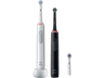 Cepillo eléctrico - Oral-B Pro 3 3900 Dual Pack, Con 3 Cabezales, Diseñados Por Braun, Negro y blanco