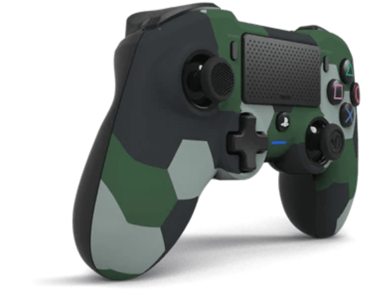 Mando - Nacon Asymmetric, Para PS4 y PC, Inalámbrico, 2.48 GHz, Bluetooth, Autonomía 7h, Verde camuflaje