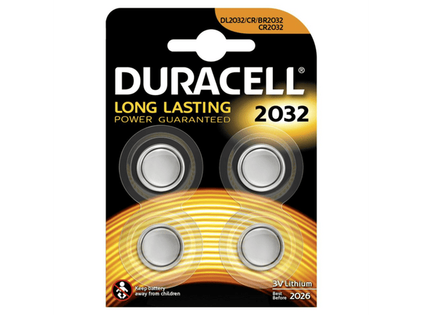 Pilas de litio - Duracell CR2032 (1 x paquete de 4)