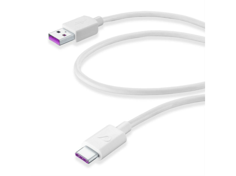 Cable USB - Cellular Line USB Super Charge, USB-C, Blanco