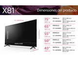 TV LED 75 - Sony 75X81K, 4K HDR, Smart TV (Google TV), Procesador X1, Dolby Vision, Dolby Atmos, Asistentes de voz (Assistente de Google, Alexa)