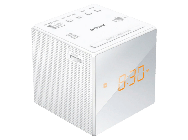 Despertador - Sony ICF-C1W, Blanco, 1 alarma, Radio AM/FM