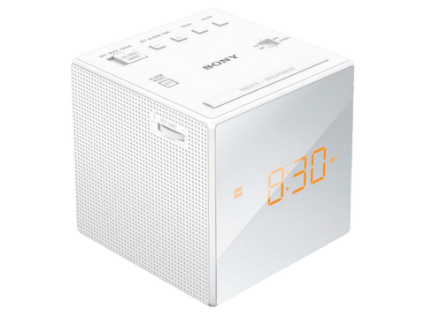 Despertador - Sony ICF-C1W, Blanco, 1 alarma, Radio AM/FM