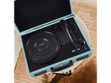 Tocadiscos - Prixton VC40, Reproductor Vinilo, Bluetooth, USB, Altavoces Incorporados, Diseño de Maleta, Azul