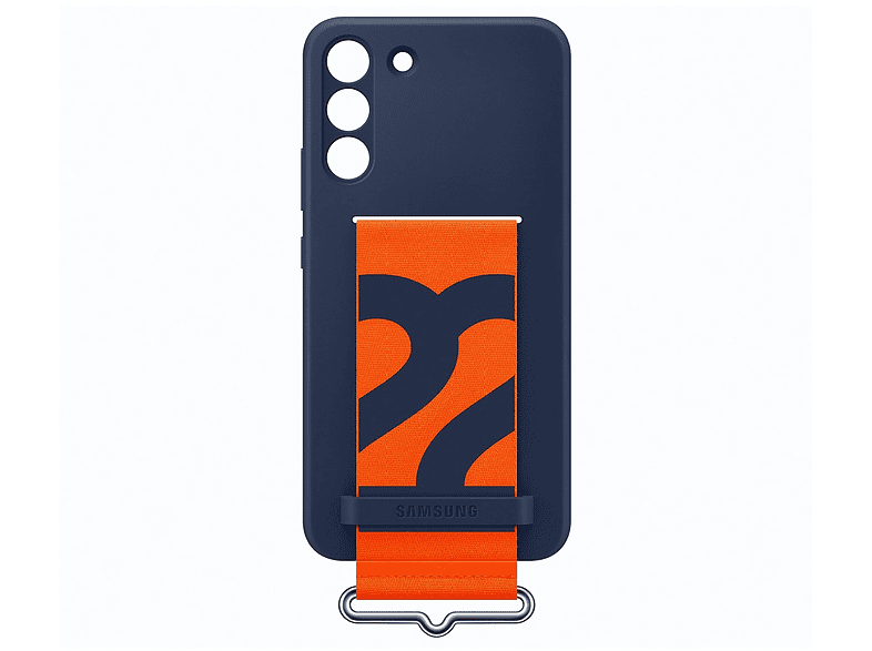 Funda - Samsung Silicone Cover with Strap, Con Correa, Para Samsung Galaxy S22+, Silicona, Trasera, Azul marino