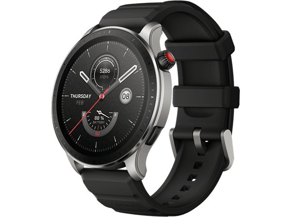 Smartwatch - Amazfit GTR 4, AMOLED 1.43", 22 mm, Carcasa de Aleación de Aluminio, Superspeed Black