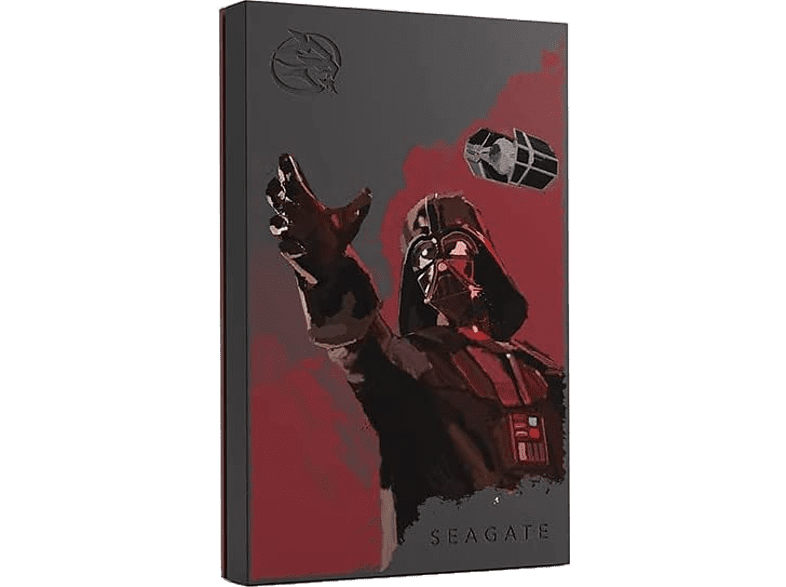 Disco duro externo - Seagate Firecuda Star Wars Darth Vader, 2 TB, USB, Negro, Rojo