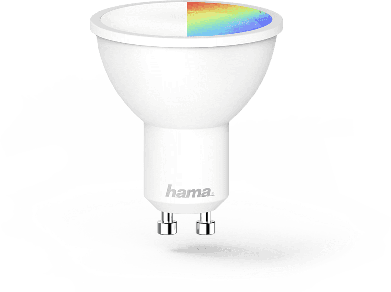 Bombilla inteligente - HAMA WLAN LED, GU10, 5,5 W RGBW, Reflector, LED, Multicolor