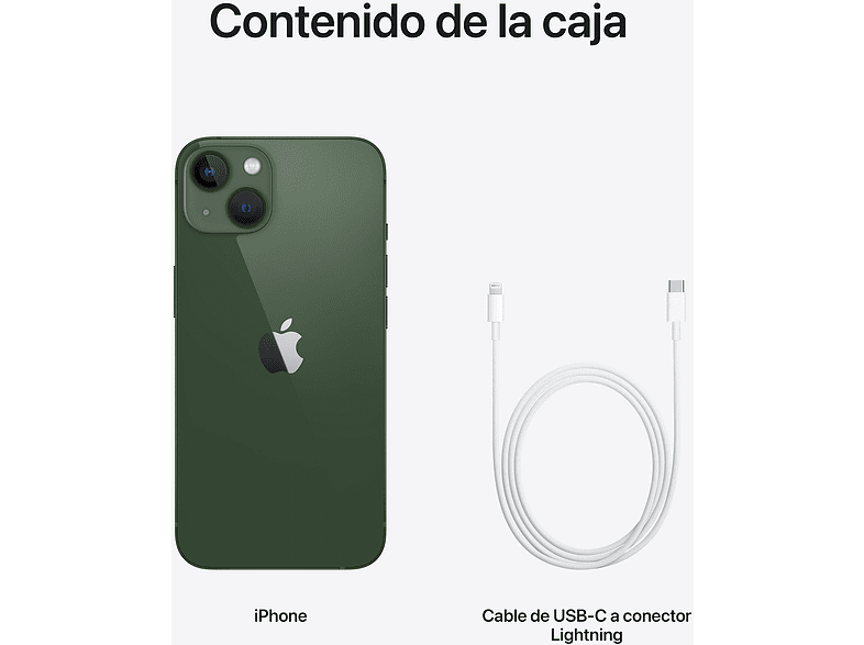 Apple iPhone 13, Verde, 128 GB, 5G, 6.1 OLED Super Retina XDR, Chip A15 Bionic, iOS
