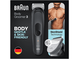 Afeitadora corporal – Braun 3 BG3340, Para hombres, Peine para zonas sensibles, Negro