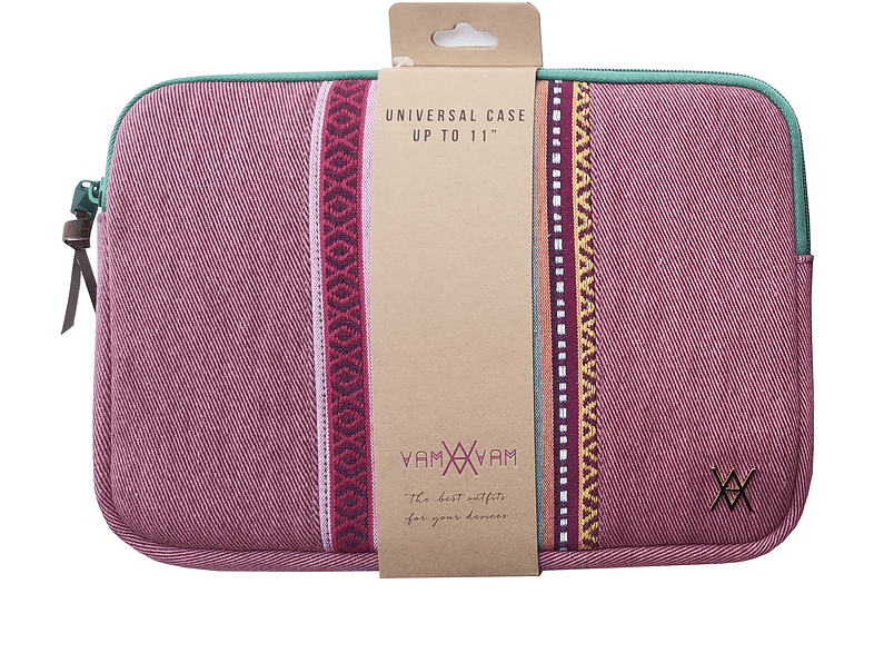 Funda tablet - VamVam Cereza, Universal, Hasta 11 , Cierre con cremallera, Multicolor