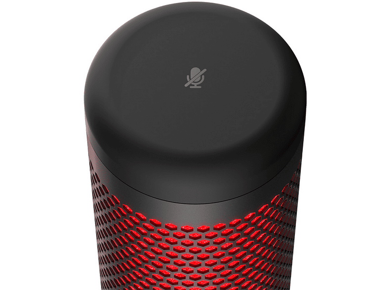 Micrófono - HyperX QuadCast, USB, Para PC/PS5/PS4/Mac, Sensibilidad  -36 dB, Rojo y Negro
