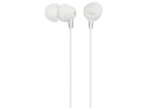 Auriculares botón - Sony MDR-EX15LPB, Blanco, botón, iman de neodimio