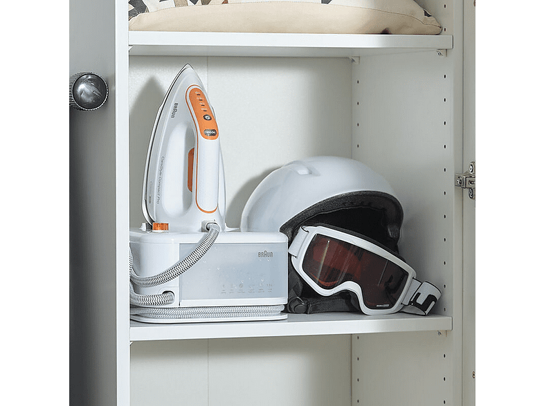 Centro de planchado - Braun IS2561, 2400W, 6 bares, Suela EloxalPlus, Tecnología Freeglide3D, Blanco y Naranja