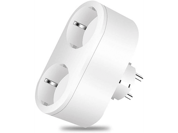 Enchufe inteligente - Muvit iO Doble, Con monitor de energía, Compatible con Alexa y Google Assistant, Blanco