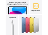 Apple iPad (2022 10ª gen), 256 GB, Rosa, WiFi+CELL, 10.9, Retina, Chip A14 Bionic, iPadOS 16
