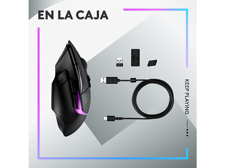 Ratón gaming - Logitech G G502 X Plus, Inalámbrico, Lightforce, Lightspeed, RGB Lightsync, 25.600 ppp, Negro