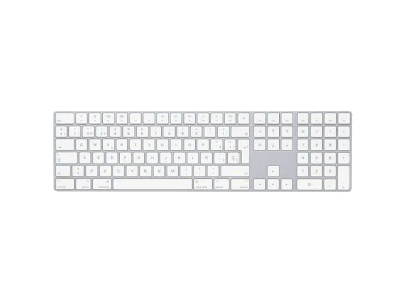 Teclado inalámbrico - Apple Magic Keyboard, con teclado numérico, Bluetooth, QWERTY Español, Plata