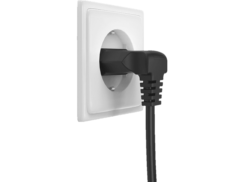 Cable alimentación europeo - Hama 00223282, Enchufe de 2 clavijas, Conector CA C7, 1,5m, Protección contra dobleces, Universal, Negro