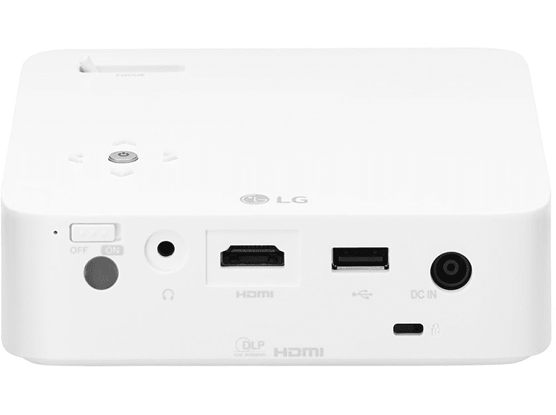 Proyector - LG PH30N, 250 lúmenes, HD, Bluetooth, Batería, Blanco