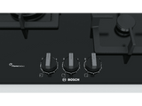 Encimera - Bosch PPC6A6B20, Vitrocerámica, Gas, 3 quemadores, Negro
