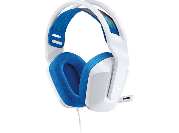 Auriculares gaming - Logitech G335, Con cable, 36 Ohms, 87.5dB SPL/mW, Micrófono integrado, Jack 3.5mm, Blanco