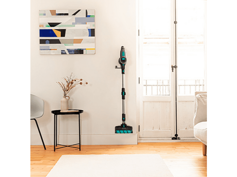 Aspirador escoba - Cecotec Conga RockStar 1200 Ultimate ErgoFlex, 430 W, 0.8 l, 83 dB, Sistema MultiPhasic, Negro/Azul