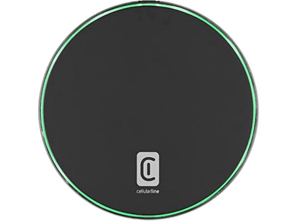 Base de carga - CellularLine Fast Pad, USB - C, LED activación de carga, 15 W, Negro
