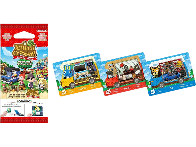 Pack Merchandising - Nintendo Pack 3 Tarjetas AMiiBO Animal Crossing: New Leaf, Multicolor