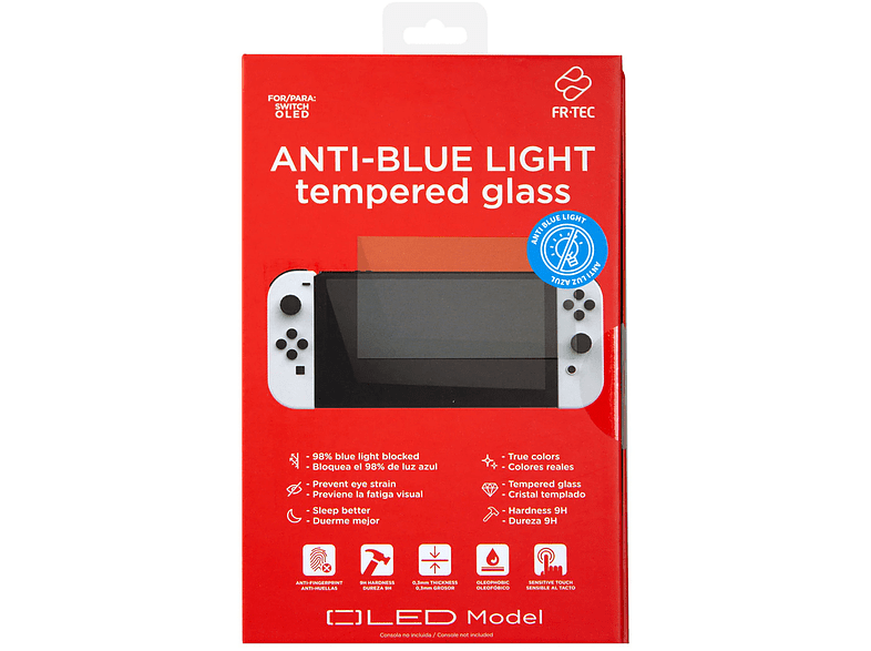 Protector pantalla - FR-TEC FT1055, Para Nintendo Switch OLED, Cristal templado, Dureza 9H, Transparente