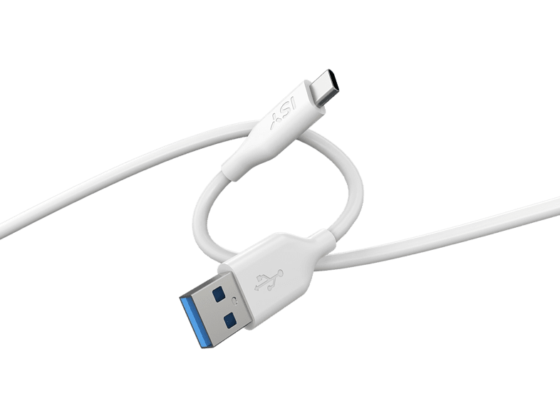 Cable USB-C - ISY ICS-5000-WT-AC, 5 Gbps, Blanco