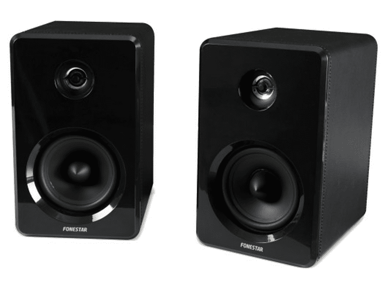 Altavoces estéreo - Fonestar Monitor-Pl, 20W, Bass reflex, Negro