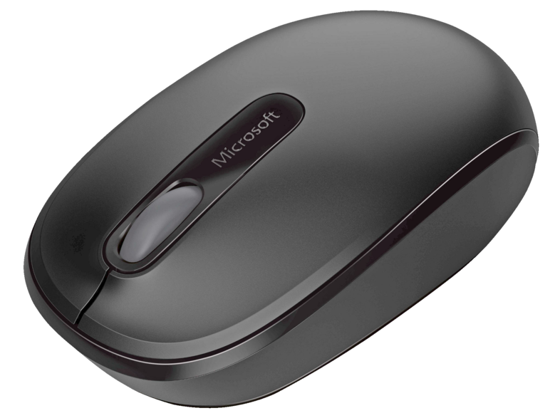 Ratón inalámbrico - Microsoft Wireless Mobile Mouse 1850, Negro, Nano transceptor Plug-and-go, Negro