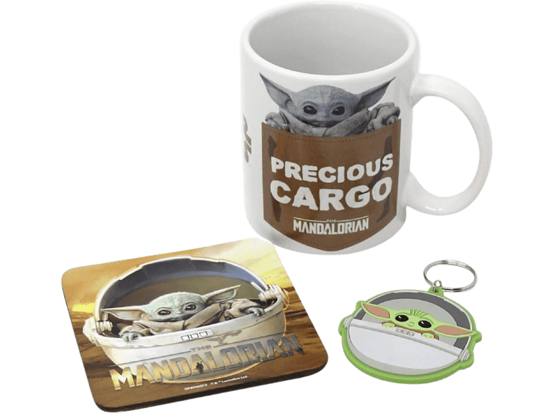 Pack Merchandising - Pyramid International GP85463, The Mandalorian, Star Wars, Taza, Llavero, Posavasos, Multicolor