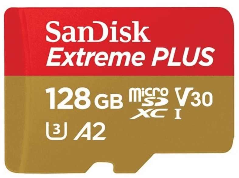 Tarjeta Micro SDXC - WD SanDisk Extreme Plus, 128 GB, UHS Clase 3, V30, Rojo